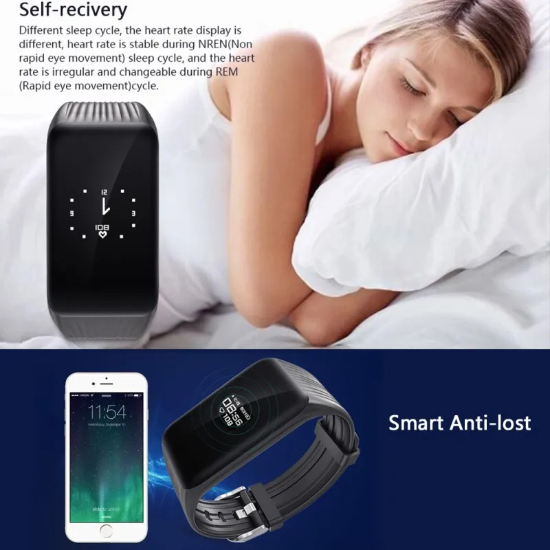 Фитнес-трекер напульсники пульсометр в реальном времени умные часы