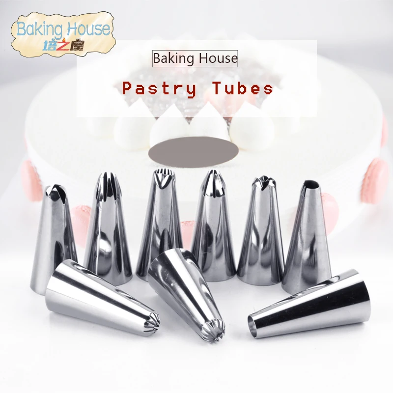 9 шт./компл. из нержавеющей стали Кондитерские трубки трубопровод коробка для