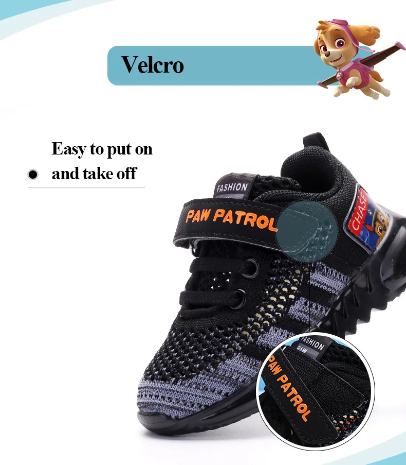 PAW PATROL/Детская спортивная обувь для мальчиков, Весенняя Нескользящая дышащая обувь, повседневные кроссовки на мягкой плоской подошве для мальчиков и девочек, размер 21-30