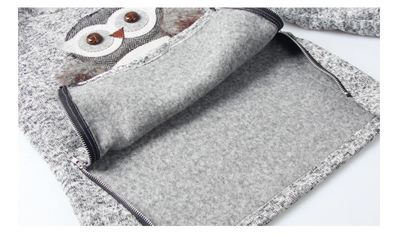 spring autumn New Arrival Big Girls Kids Coat Jackets Cartoon Cute Owl Casual Cotton 4-16y Old Girl Boy Clothes Lining Fleece | Детская