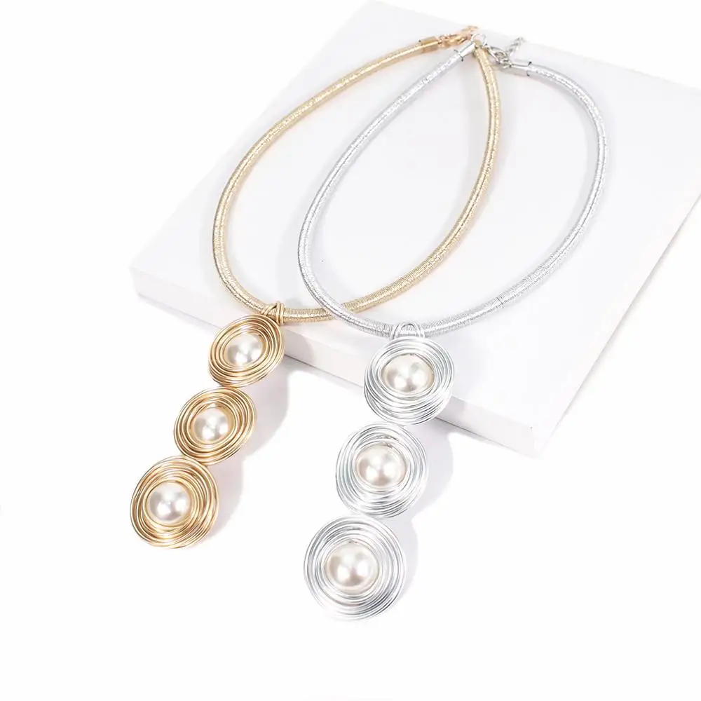 Женское колье чокер с искусственным жемчугом MANILAI массивное украшение ручной