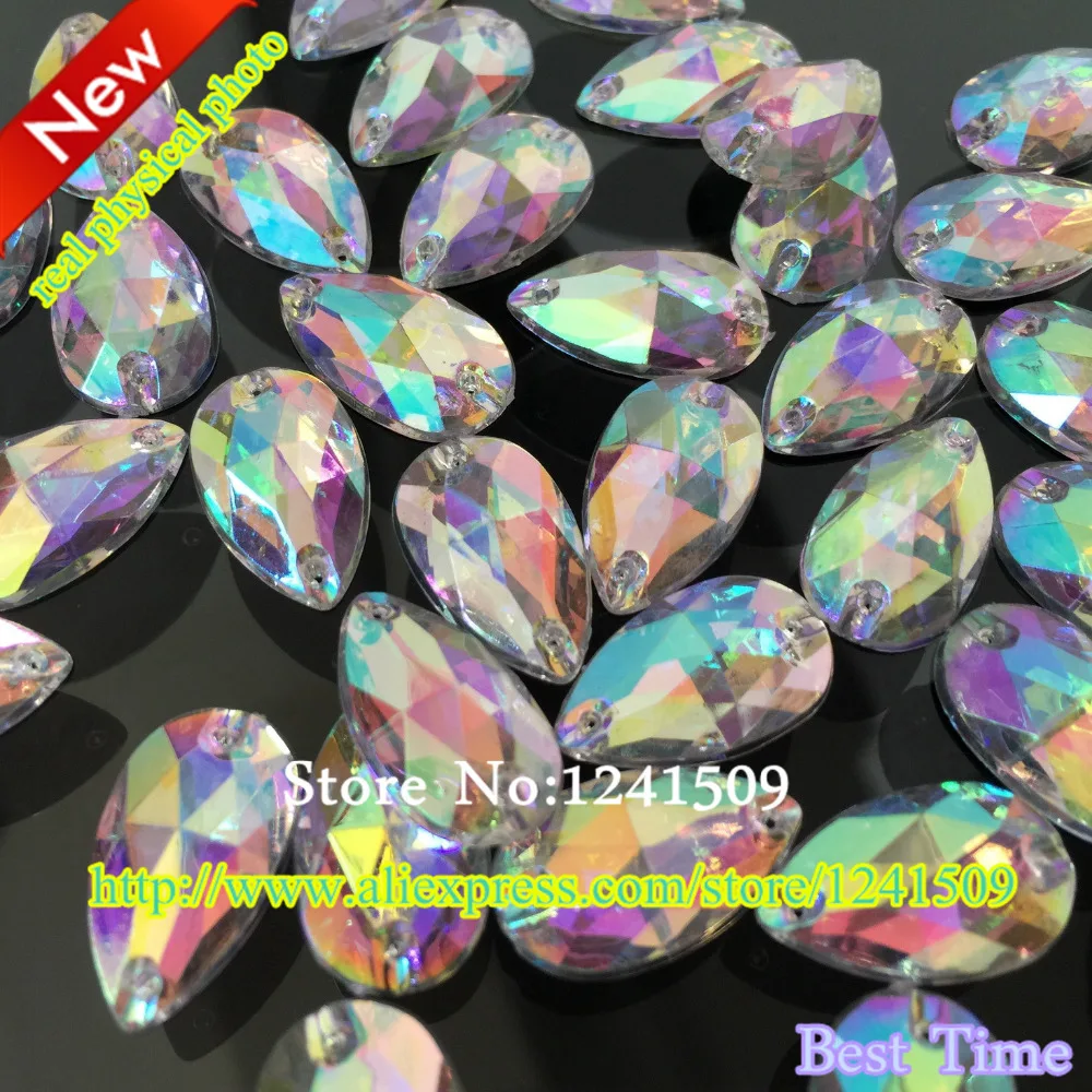 Новинка 2018 стразы свободные шарики ручная работа 20 шт. белые AB 11x18 мм акриловые