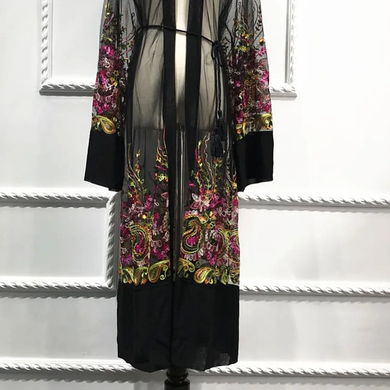 MISSJOY Модные женские исламские платья мусульманские кафтан Дубай кимоно кардиган
