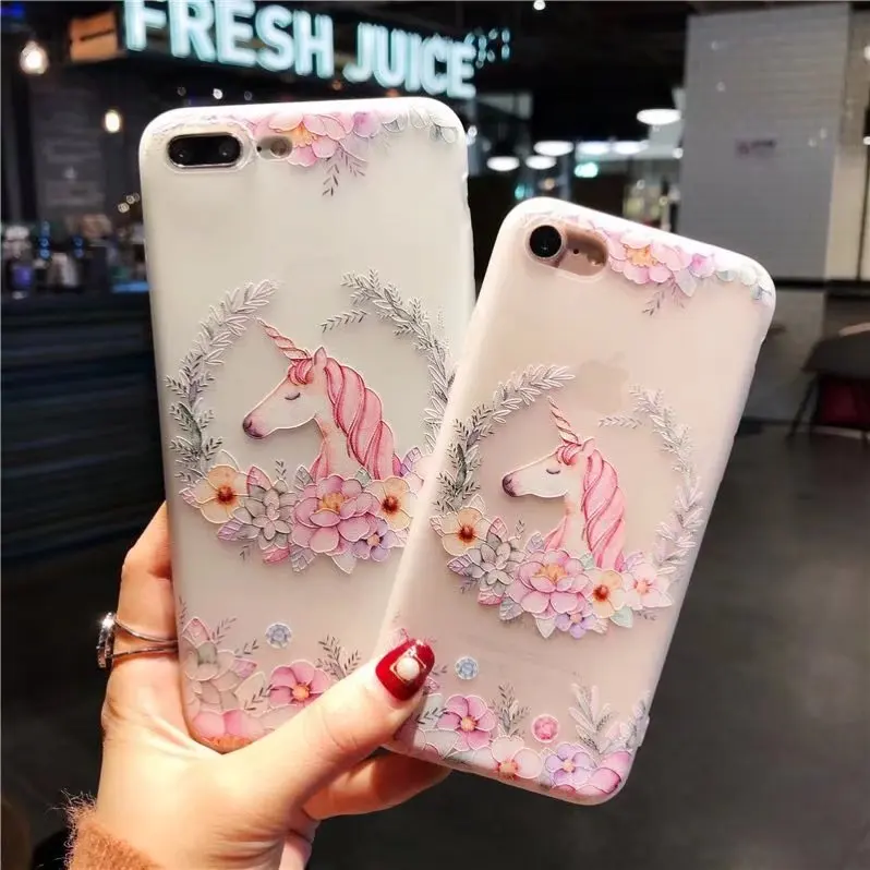Мягкий чехол для телефона Nephy 3 DFlower из ТПУ задняя крышка розового цвета iphone 7 Plus 5 SE