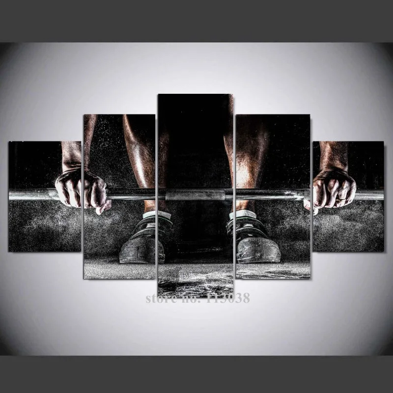 

Hot boy dumbbells Sports exercising Bodybuilding Fitness Motivational printed canvas painting Poster Fabric For Gym Pictures