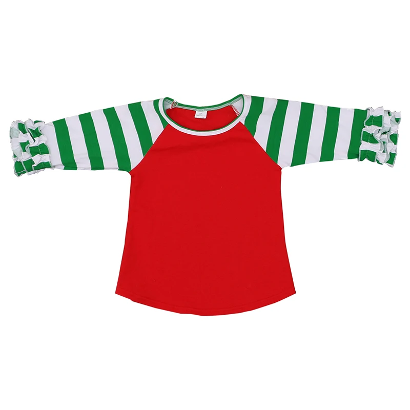 2017 одежда для маленьких девочек топ с оборками футболка реглан осенняя хлопковая