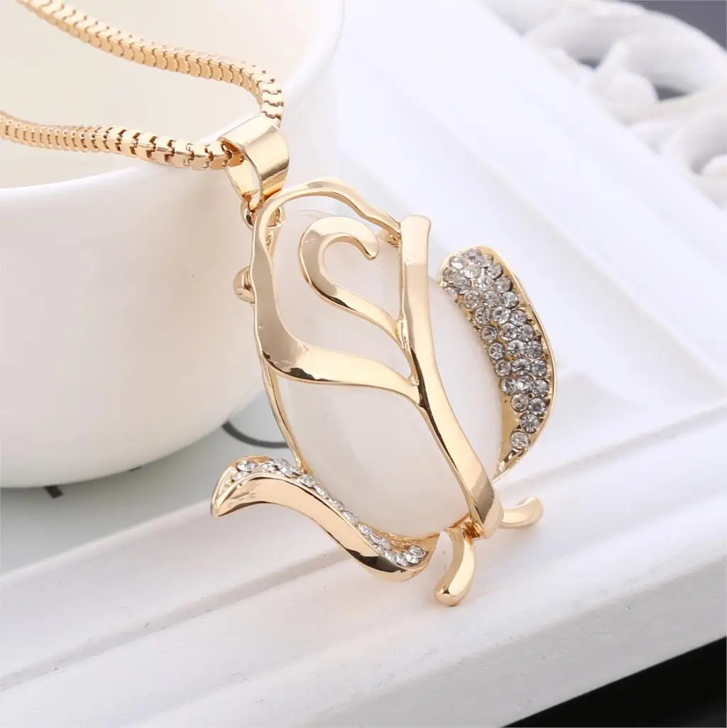 Распродажа ювелирные изделия корейский кулон с кристаллами и опалом ожерелье