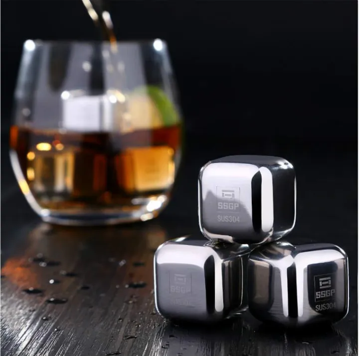 Кубики из нержавеющей стали 304 льда для виски многоразовые камни водка брикет