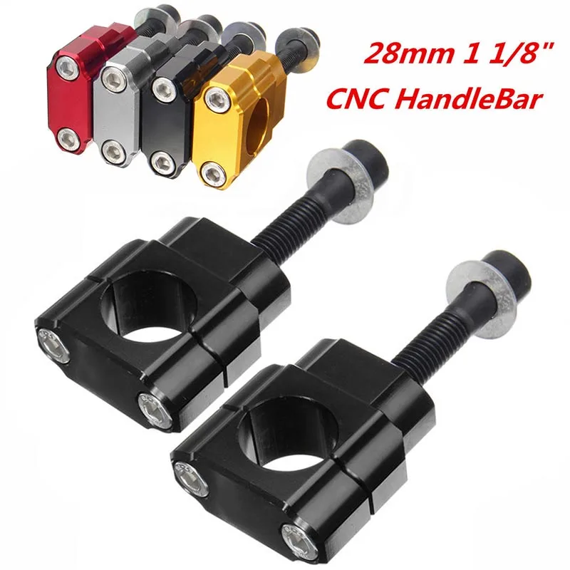 

2pcs 1 1/8" Motor Handlebar Riser CNC Handlebar Fat Bar Mount Clamp Riser For Hon-da Suz-uki