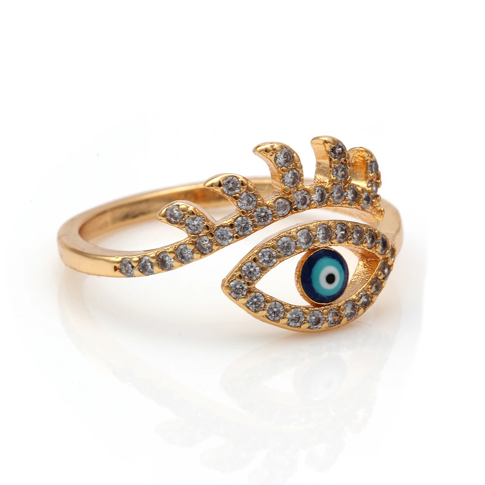 Yishan 1 Pcs Evil Eye Beautiful Ring for Women Gold Adjustable Micro-inlay Party Gift Girl Function | Украшения и аксессуары