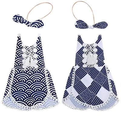 2 шт.! Одежда для маленьких девочек Кружево геометрический комбинезон кисточкой