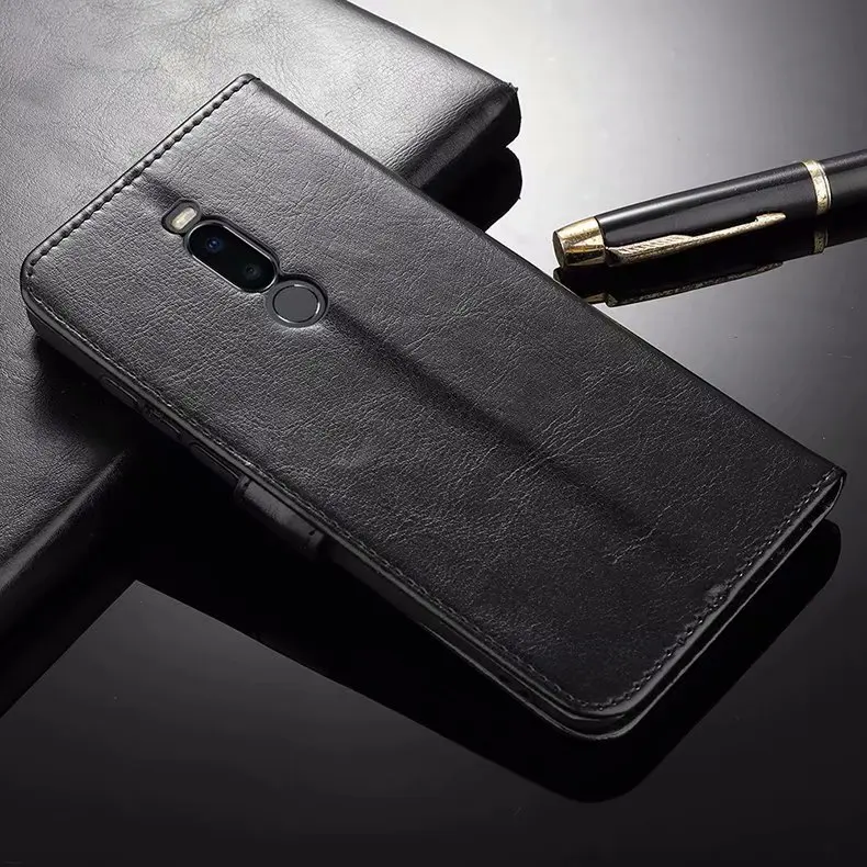 Роскошный кожаный чехол кошелек в стиле ретро с подставкой для Meizu M8 Lite 15 16s X8 Note 9