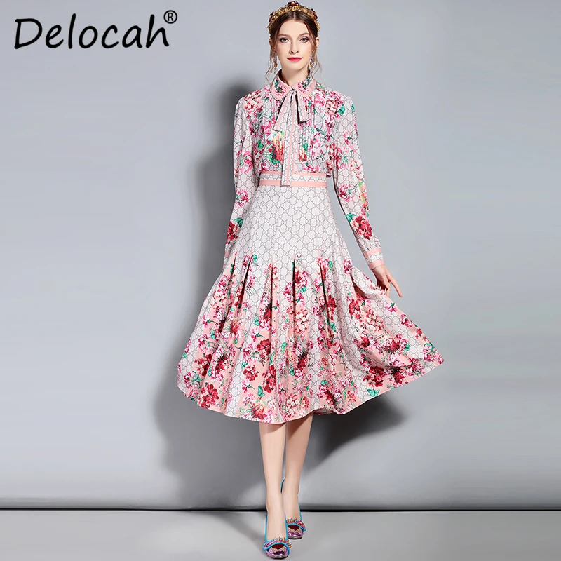 Delocah/Весенний модный Дизайнерский Костюм комплект женских блузок с длинными
