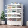white 15 doors Простая сборочная стойка для обуви; Многоуровневая стойка для обуви из нетканого материала; современная простая Складная Мебель из нетканого материала - Цвет: white 15 doors