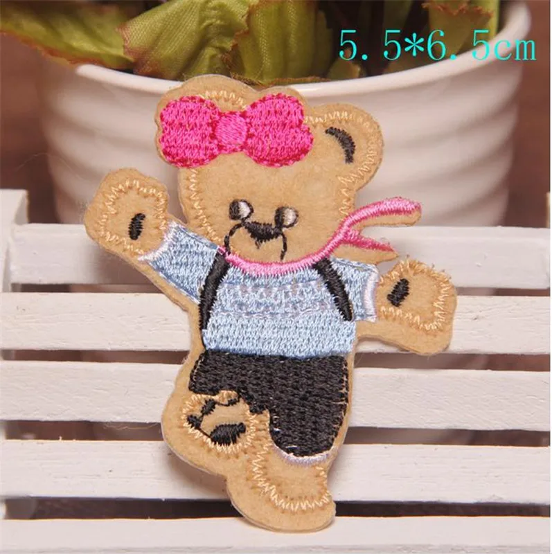 Послушание 8 шт. вышитые патч Носки с рисунком медведя из мультика на Нашивки