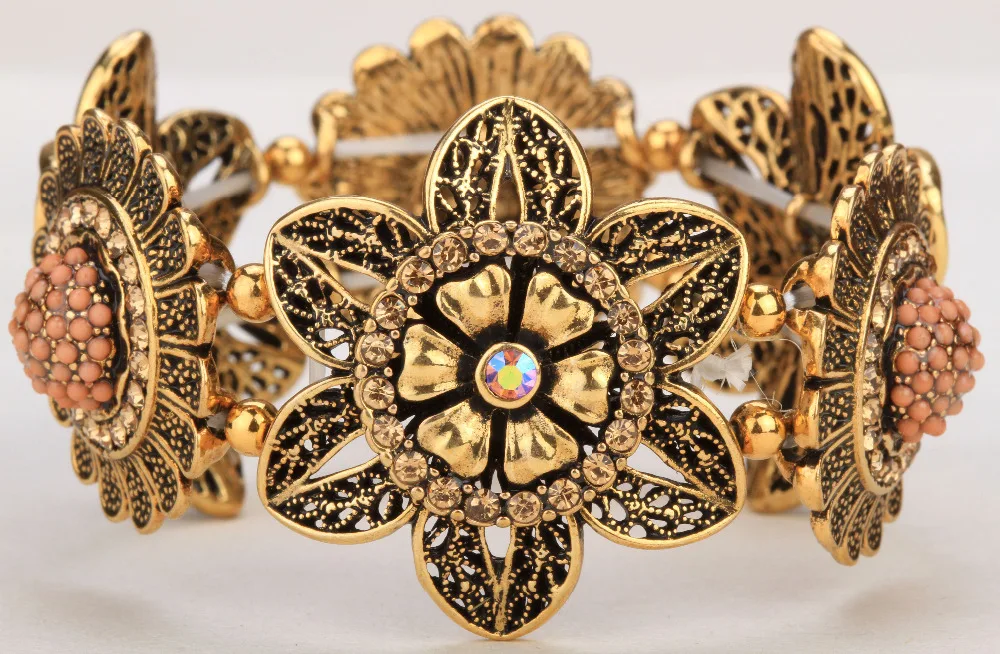 Растягивающийся браслет с цветами и подсолнечником для женщин милый на запястье