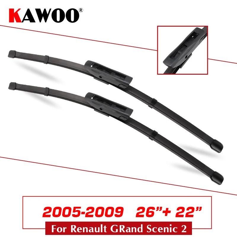 2005-2009 J-2622 KAWOO для Renault Grand Scenic 2 3 4 модель год от 2005 до автомобиля резиновые стеклоочистители Лезвия подходят толчок кнопка руки/штык руку - Цвет: 2005-2009 J-2622