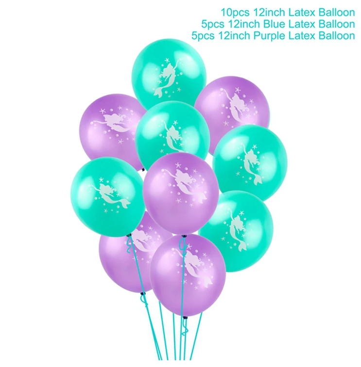 balloon 10pcs С рисунком «маленькая русалочка» вечерние поставки вечерние украшения Русалка Вечерние тема День Рождения Декор подарок на день рождения персонализированный подарок для гостя - Цвет: balloon 10pcs