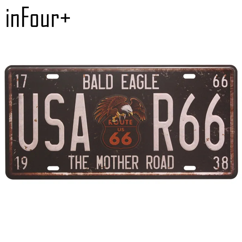MPA0207 Горячая ROT Route 66 номерной знак металлическая пластина автомобильный номер оловянные знаки бар паб кафе для домашнего декора металлическая гаражный знак покраска таблички знаки - Цвет: MPA0207