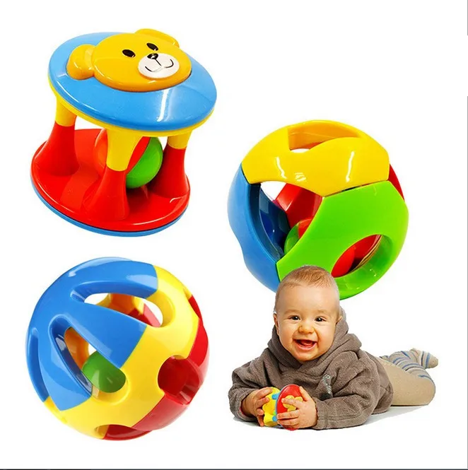 

3pcs/lot Baby Toy Fun Little Loud Jingle Ball Ring jingle Develop Baby Intelligence Training Grasping ability Toy For Baby