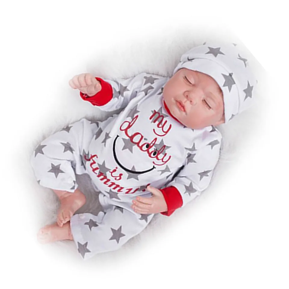Новинка 2017 силиконовые куклы Reborn мягкие реалистичные для сна 22 дюйма с одеждой