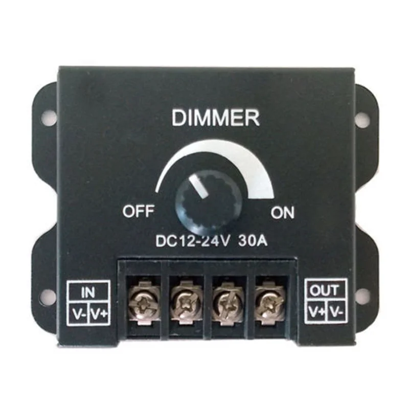 12V 24V DC 30A черный одноцветный светодиодный диммер регулятор яркости для