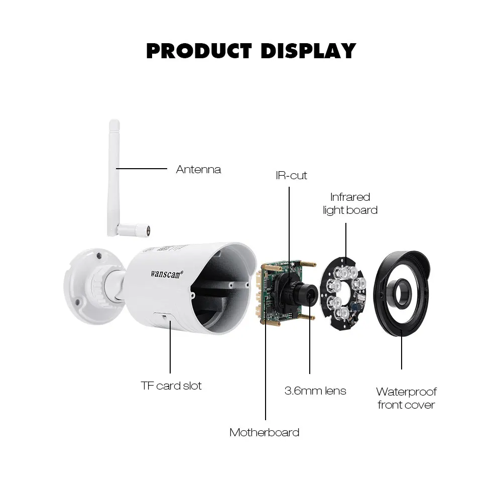 Новые Wanscam HW0022 1080 P 2MP Открытый IP Камера Wi-Fi IP66 Водонепроницаемый Ночное видение P2P