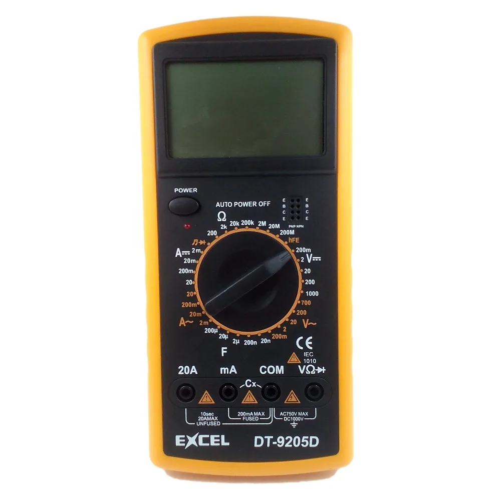 EXCEL DT9205D Цифровой мультиметр транзистор усиления тестер постоянной ёмкости