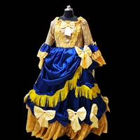 new blue vintage costumes 18th duchess retro medieval renaissance reenactment theatre civil war victorian dress d 293