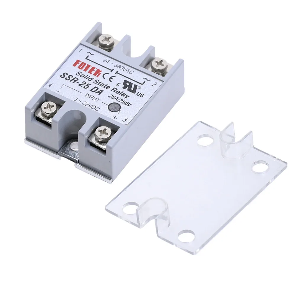 1 шт. твердотельный релейный модуль SSR-25DA 25 DA/250 V 3-32V DC вход 24-380VAC выход 25A
