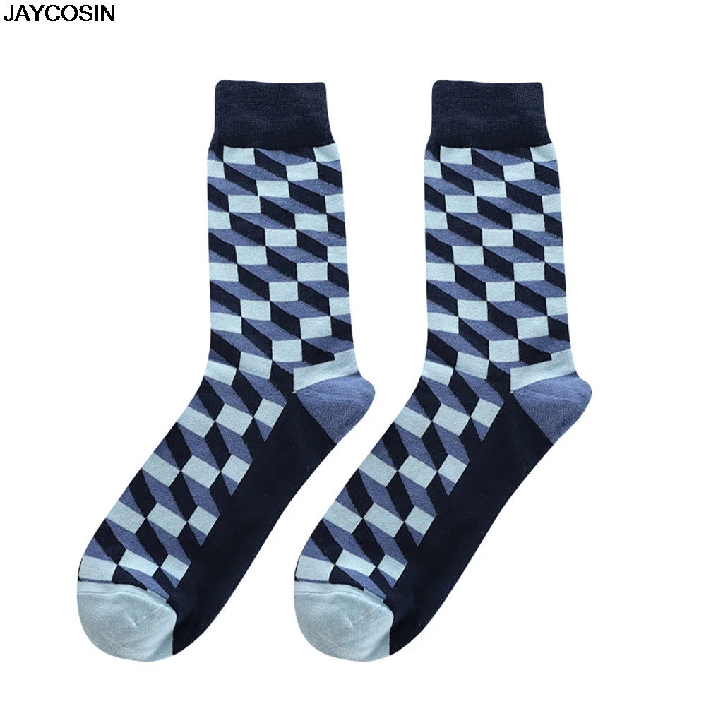 JAYCOSIN носки, 1 пара, модные мужские хлопковые цветные носки, теплые цветные Повседневные носки со стразами, одежда на каждый день, горячая Распродажа 9503