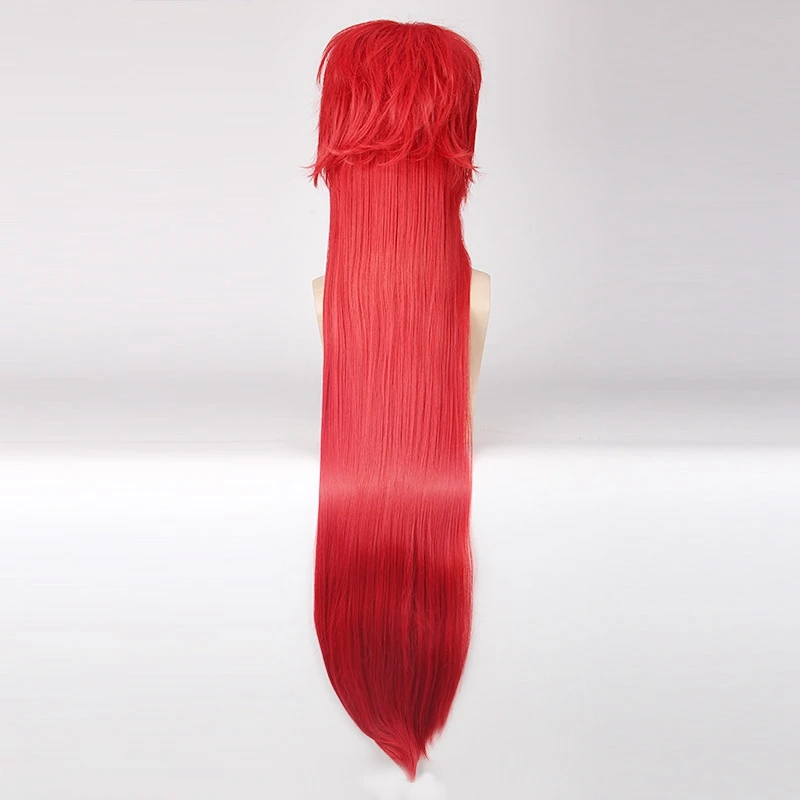 

Black Butler Grell Sutcliff Cosplay Wigs 100cm Long Straight Heat Resistant Synthetic Hair Wig for Anime Universal Fake Hair Re