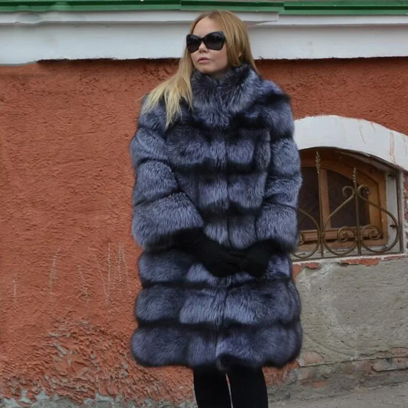 bfur верхняя одежда из натурального меха серебристой лисы, зимняя роскошная женская куртка, женский зимний комбинезон, верхняя одежда из цельного меха