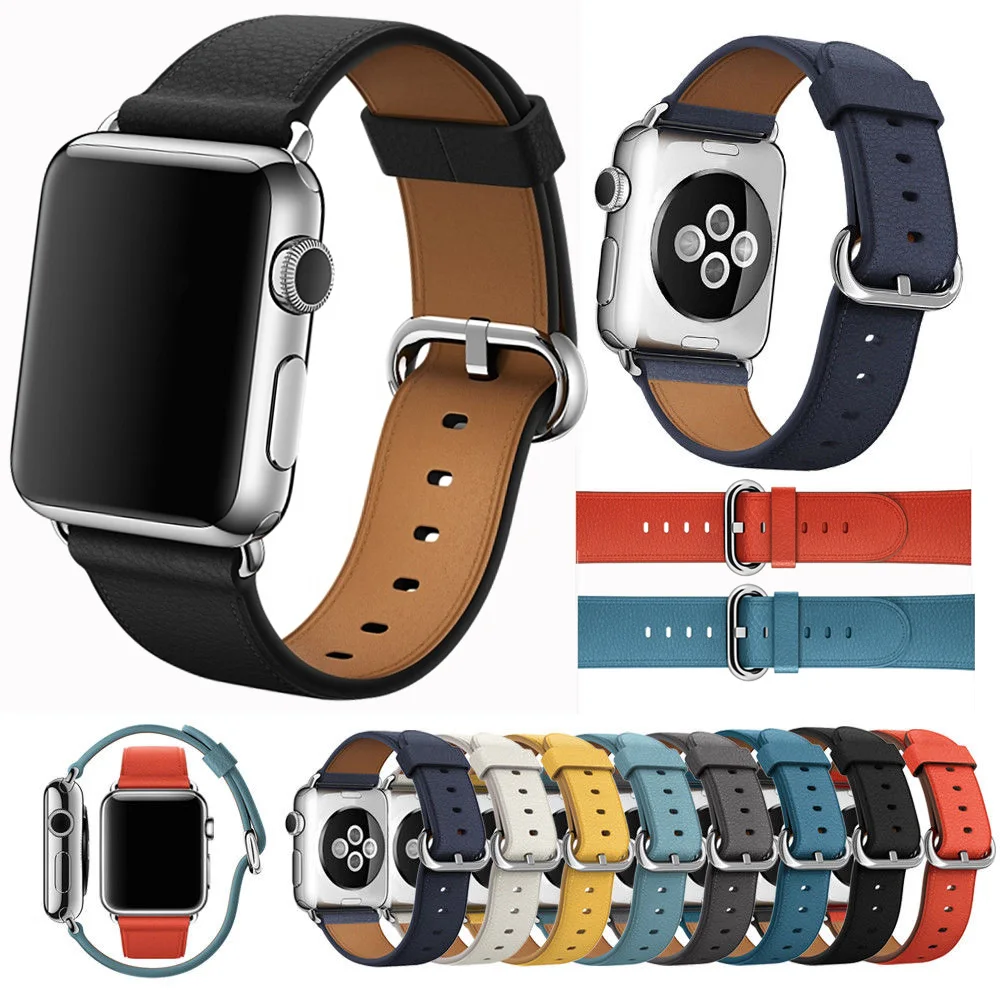 Классический ремешок из натуральной кожи для Apple Watch 38 мм 42 40 44 iWatch серии 4