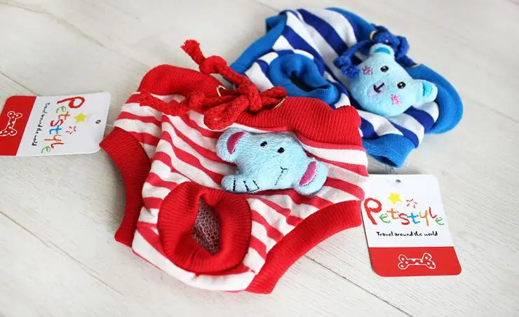 1 шт. модные штаны в полоску с рисунком собак кошек собачьи трусы для менструации