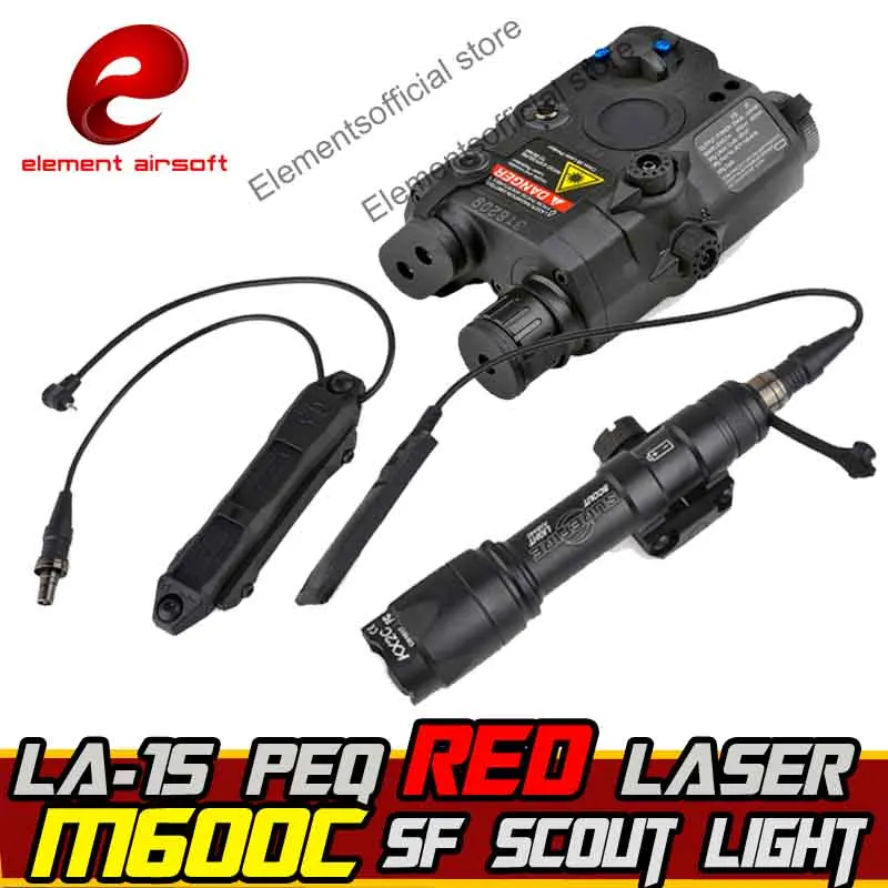 Черный Element Airsoft suprefir M600C Wapen Светильник ИК лазерный Led LA 15 PEQ двойная винтовка Arma переключатель управления пистолет тактический фонарик для оружия - Цвет: Черный