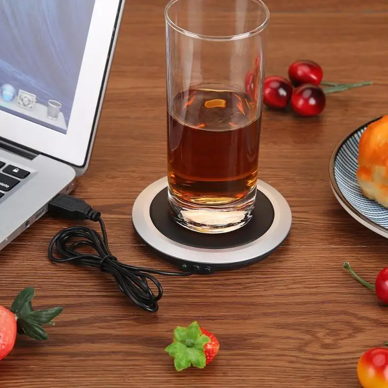 Искусственная кожа PU термостойкая электрическая изоляция Coaster USB теплая чашка коврик нагревательное устройство кофе чай подогреватель чашки коврик f