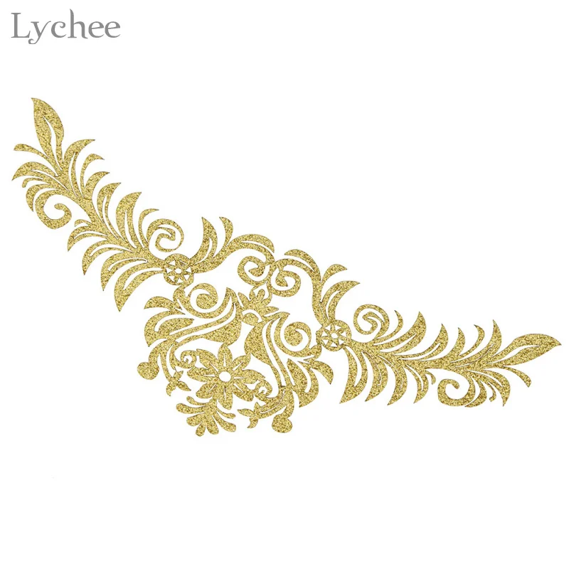 Lychee Life блестящий цветок Vine утюжок для передачи тепла на нашивках воротника
