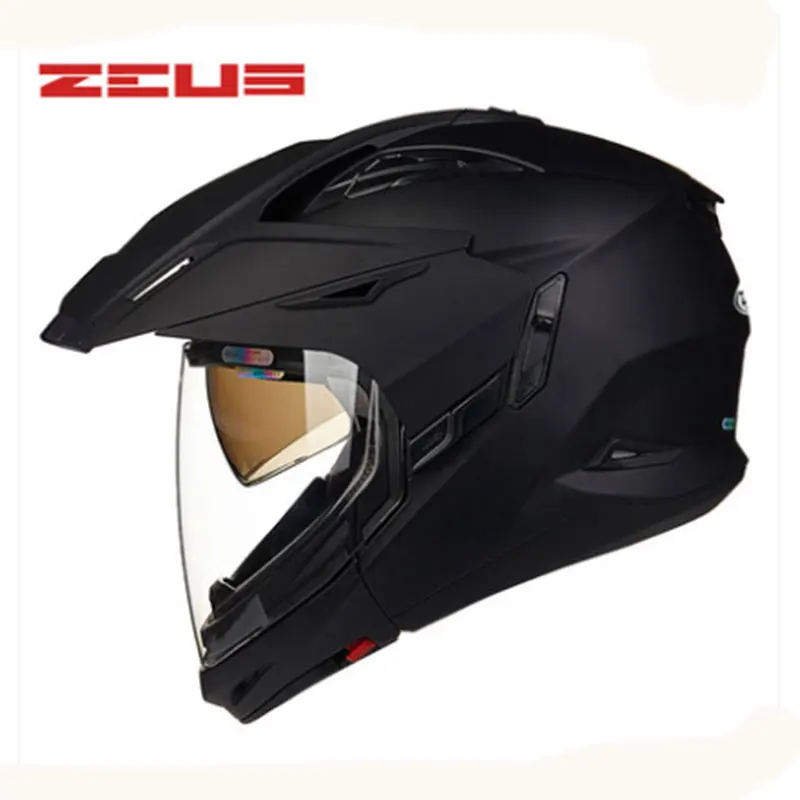 Модульный мотоциклетный шлем ZEUS 613B новый защитный с 2 линзами высокого качества