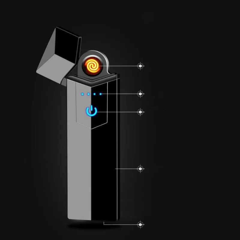 Новая сигарета с зарядкой от USB Электронная Зажигалка Ветрозащитная