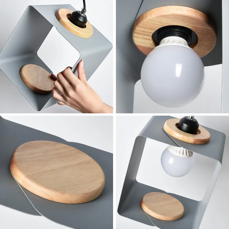 Loft Style Industrial Wind Iron Wood Droplight Modern LED Pendant Lamp Fixtures Dining Room Hanging Light Home Indoor Lighting | Лампы и