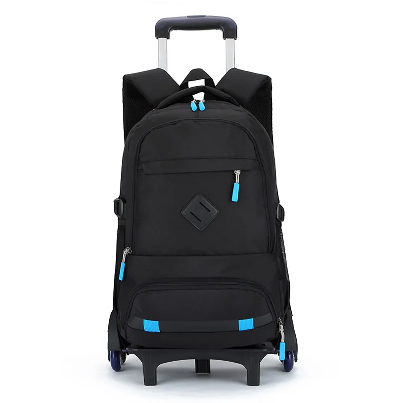 Boys backpack / Trolley Wheeled School Bag children Travel Luggage Suitcase 2/6 Wheels kids Rolling Travel book bags detachable
