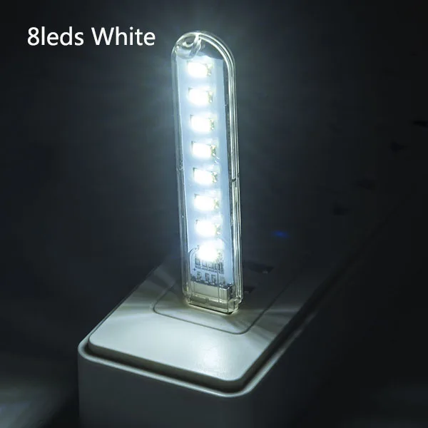 8led W Мини светодиодный USB книжный светильник, ультра яркий гибкий светодиодный настольный светильник для чтения, usb СВЕТОДИОДНЫЙ светильник для ноутбука, ноутбука, компьютера, 1 шт., новое поступление - Испускаемый цвет: 8led W