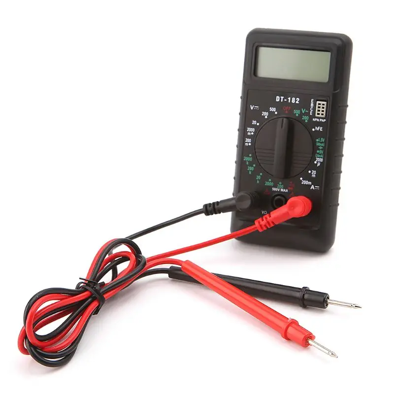 DT182 Extra Mini Digital Multimeter With Buzzer Overload Protection Pocket Voltmeter Ampere Ohm Meter Test Probe DC AC LCD | Инструменты