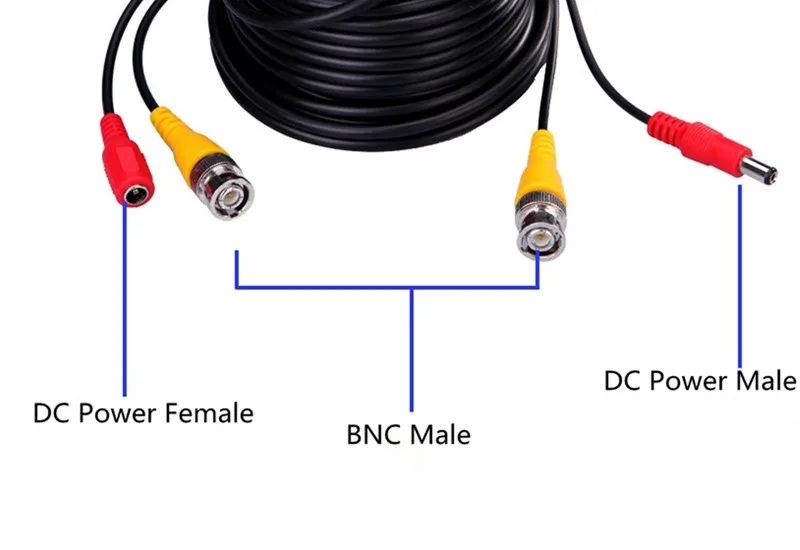 Кабель для системы видеонаблюдения BNC + DC вилка камер и видеорегистраторов