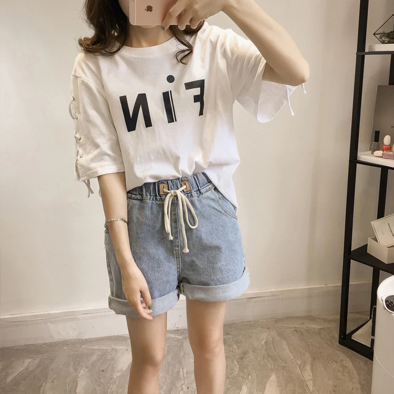 Футболка Для женщин сорочка Femme Camiseta Mujer летние для девочек короткий рукав