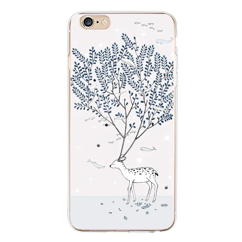 Leaf Soft Clear TPU Phone Case For iPhone 4/4s 5 5s 6 6plus 7 8plus x Silicone Feather Printed Shell BagFree Shipping | Мобильные