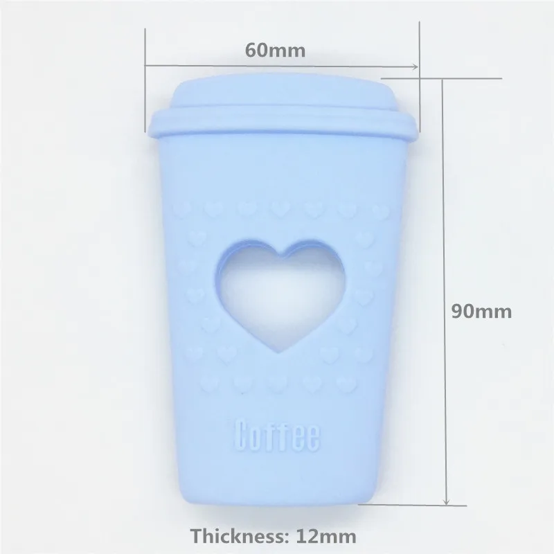 Chenkai 5 шт. BPA Free DIY Милая силиконовая чашка кофе Прорезыватель детское кольцо для соски подвеска-грызунок игрушки ремесла аксессуары