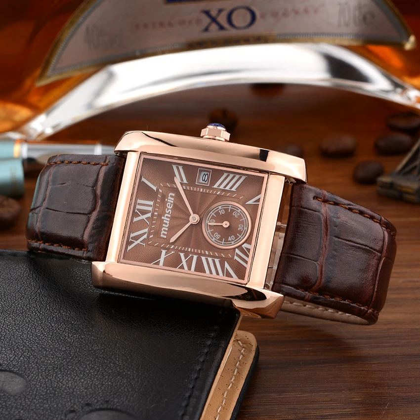 Muhsein повседневные деловые водонепроницаемые часы из нержавеющей стали кварцевые