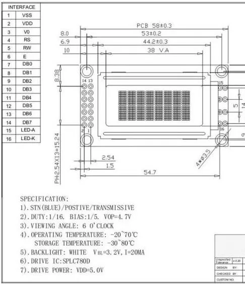 0802 ЖК-модуль 8x2 символьный дисплей 3,3 V/5 V светодиодный ЖК-подсветка для arduino Diy Kit